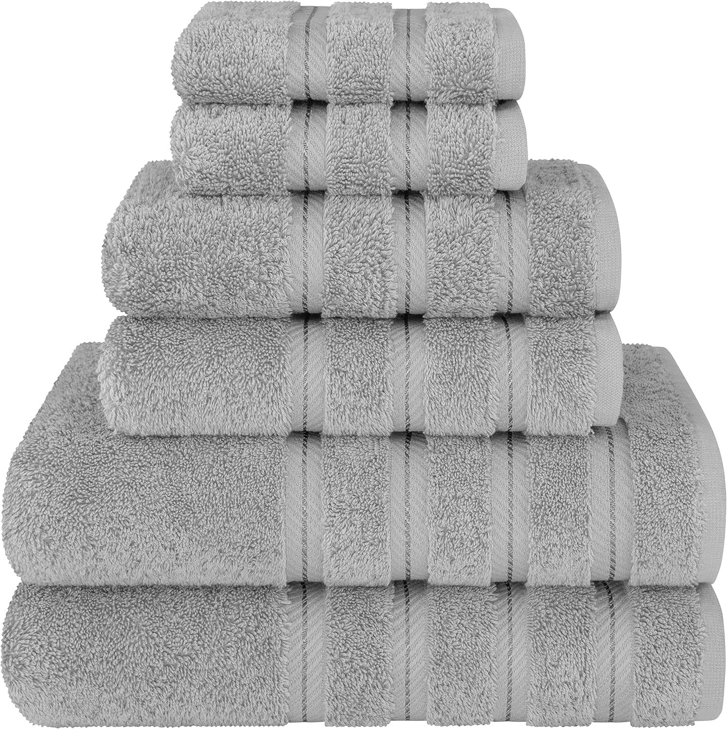 American Soft Linen Luxury 6 Piece Towel Set, 2 Bath Towels 2 Hand Towel 2 Washcloths